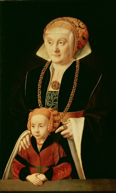 Portrait of a Woman with her Daughter by Bartholomaeus Bruyn